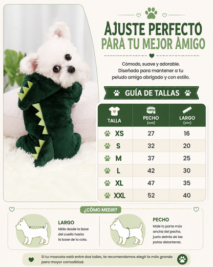 Tabla de tallas Disfraz de Dinosaurio Mascotas | Luboca