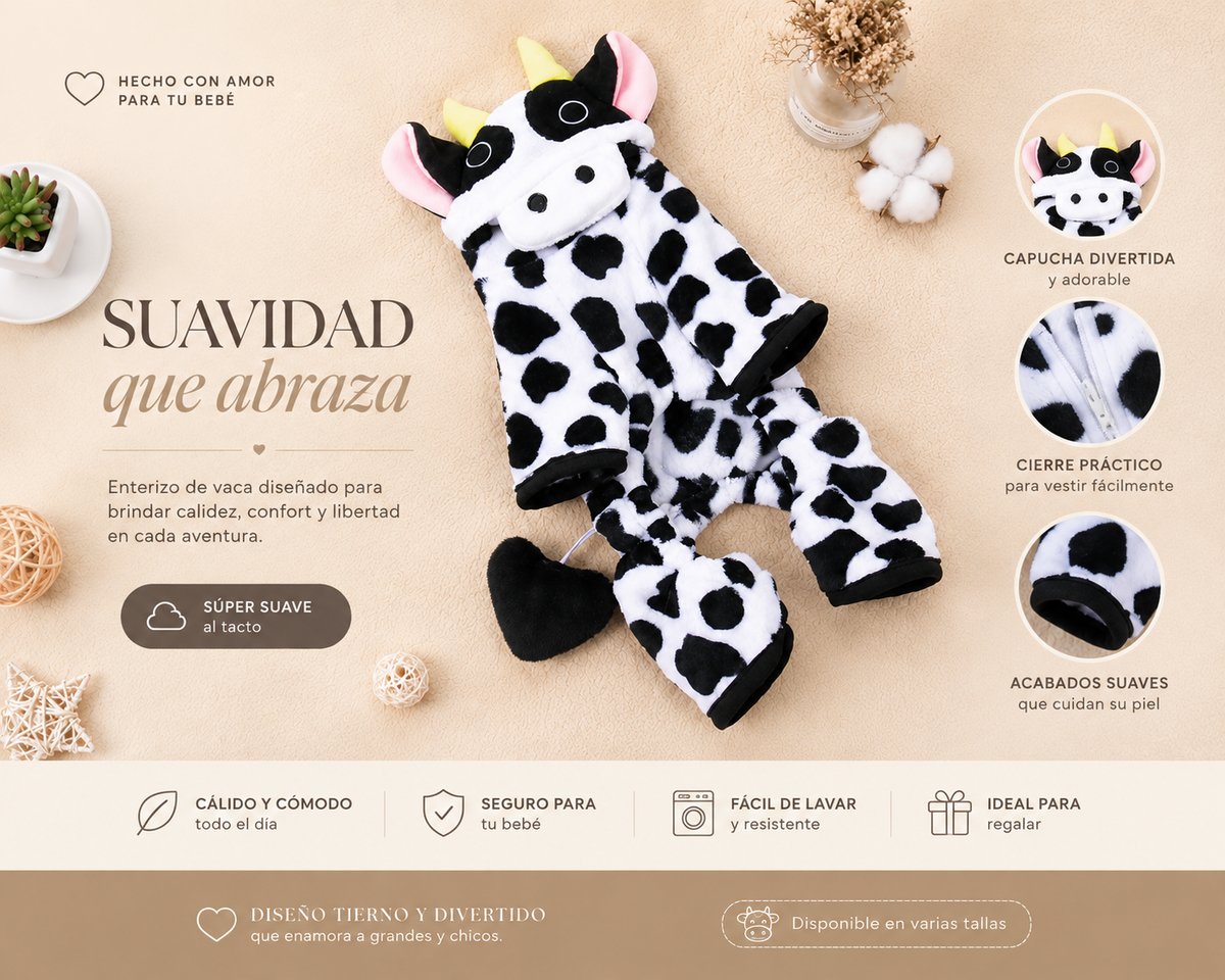 Detalles Disfraz de Vaca Mascotas | Luboca