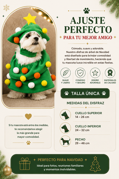 Tablas de tallas Disfraz de Árbol de Navidad Mascotas | Luboca